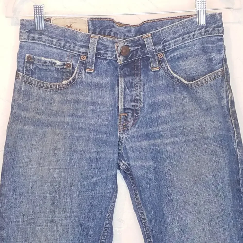 Vintage Y2K Hollister 100% Cotton Skinny Button Fly Denim Jeans Size 29x30